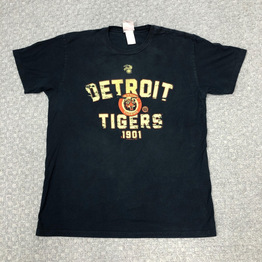Detroit Tigers Shirt Mens Large Blue MLB Baseball Genuine Merchandise Tee